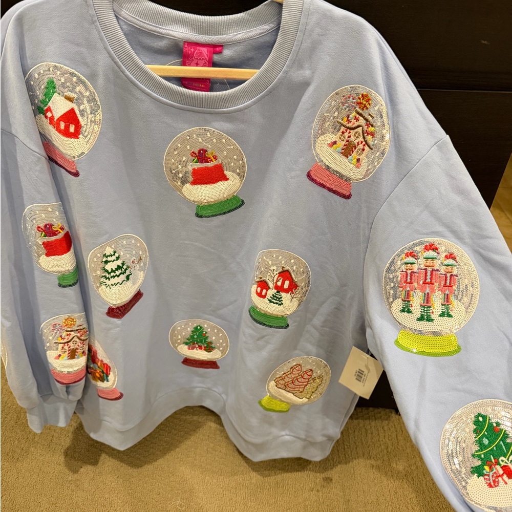 Queen of Sparkles 💖 Whimsical Snow Globe Sweatshirt